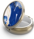 Pill Case Pill Box with Mirror Retro 3 Compartiment Petite Pill Case for Purse or Pocket Bronze Petite Pill Box or Vitamines, Huile de poisson, Suppléments, Pill Containe Travel Gifts(Marble Paint)