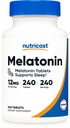 Nutricost Melatonin 12mg, 240 Tabletten - 12mg Per Serving, Non-GMO, Glutenfrei