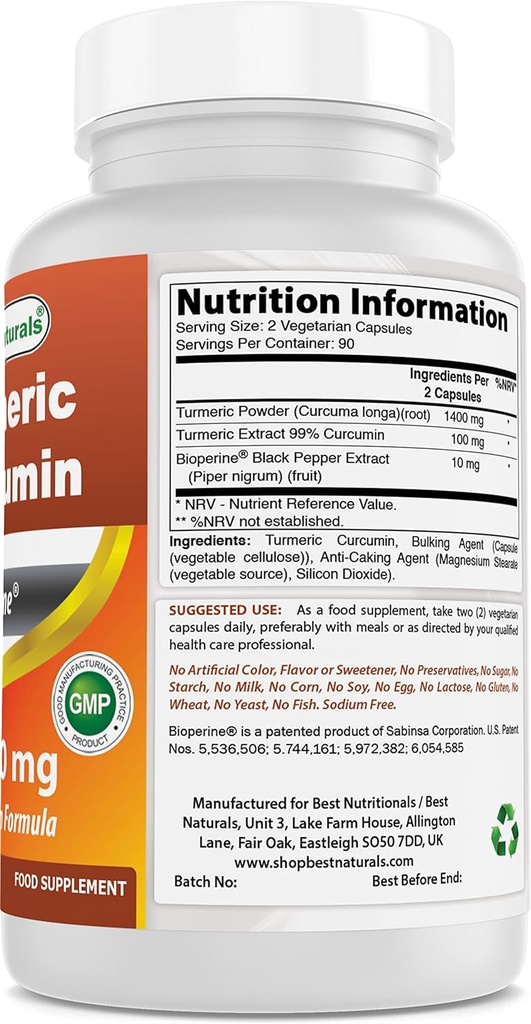 Kurkuma 1500mg mit Bioperin & Oxid 500 mg