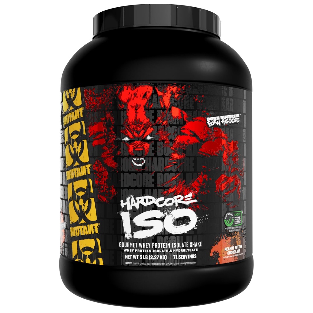 Mutant ISO Surge Whey Protein Isolate Powder agisce rapidamente per aiutare a recuperare, costruire muscolo, Bulk e resistenza, 5 lb - Cioccolato di burro di arachidi
