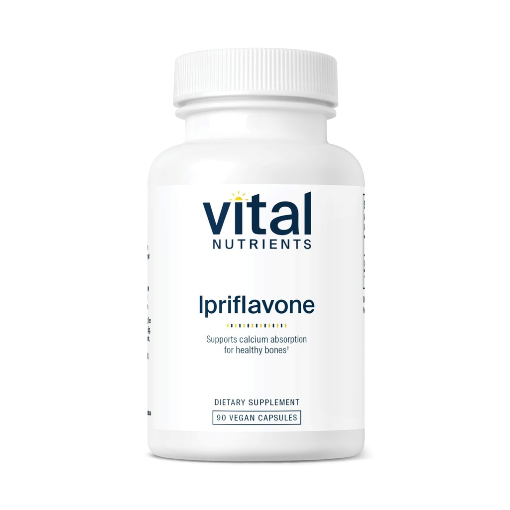 Vital Nährstoffe Ipriflavone 600mg | Isoflavone Unterstützung für gesunde Knochen und Calciumabsorption | Gluten, Dairy, Soy Free | Non-GMO | 90 Kapseln