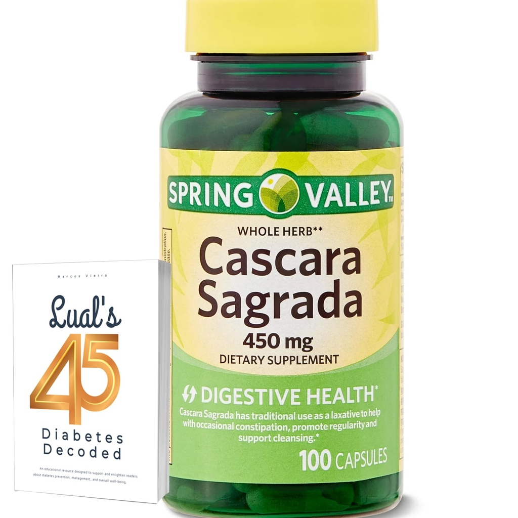 Cascara Sagrada 450mg. Spring Valley Cascara Sagrada 450mg 100 Compte, Herbe entière Cascara Sagrada Supplément diététique Digestion Capsules avec 45 Diabète Décodé