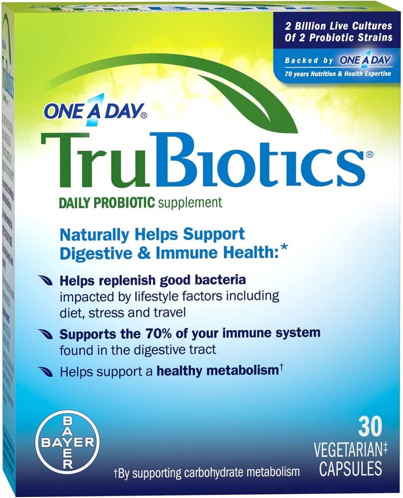 TruBiotics Daily Probiotic, 30 Kapseln - Glutenfrei, Soja freie Verdauung + Immun-Gesundheitsunterstützung Ergänzung für Männer und Frauen