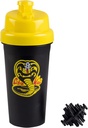 Karate Kid Cobra Kai 25oz Shaker Bouteille avec/Blender Mixer Ball - Mesures de boisson, Fliptop, Vis étanche Lid- Mélange de poudre de protéines, boissons sportives, Shakes, Smoothies - officiellement homologué