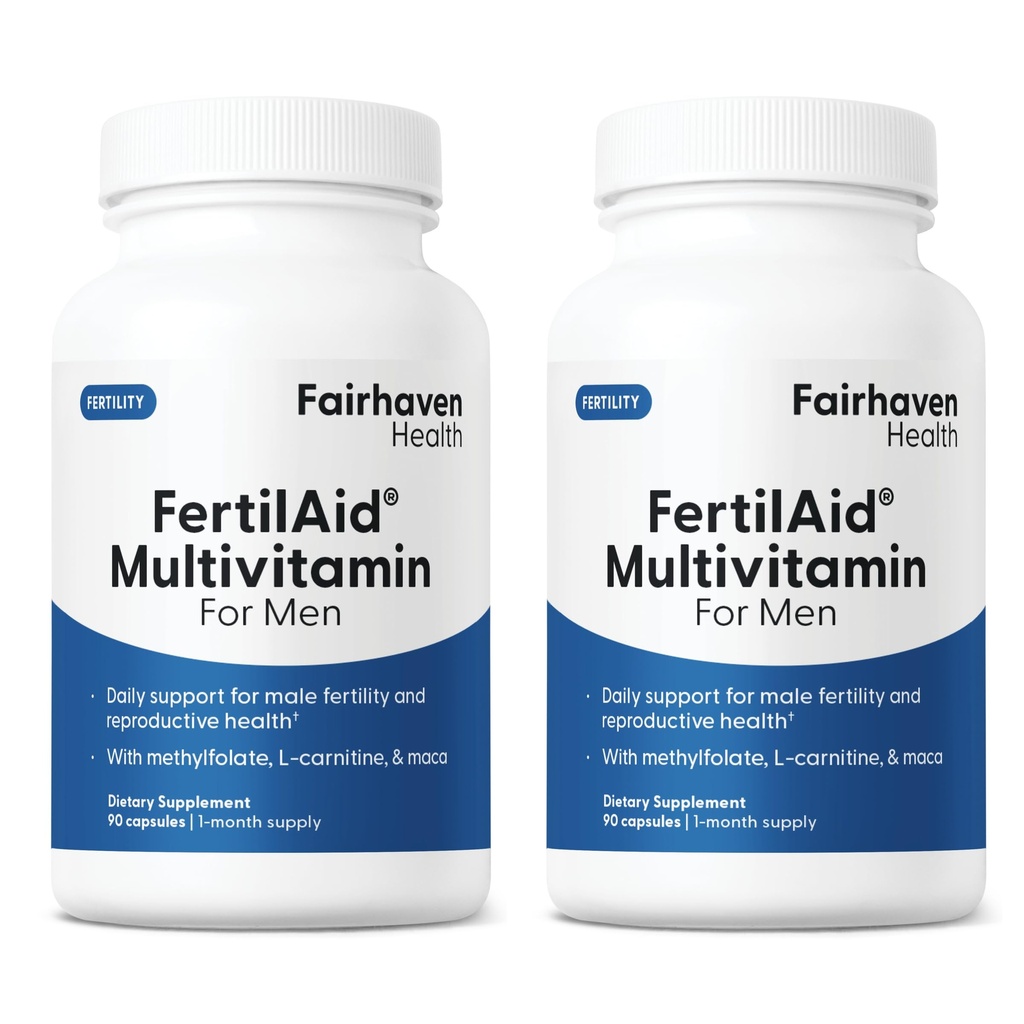 Fairhaven Health Dünger für Männer Fertilität Ergänzungen für Männer Zwei Monate Versorgung | Zählen, Beweglichkeit Unterstützung Pre-Conception für ihn | Männliche Fruchtbarkeit Unterstützung Inklusive L-Carnitin, Zinc | 2 Flaschen