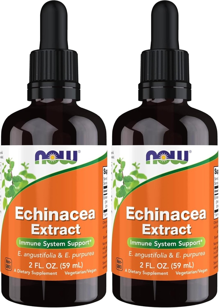MAINTENANT Suppléments, Echinacea Extract Liquid with Dropper, Immune System Support*, 2-Ounce (paquet de 2)