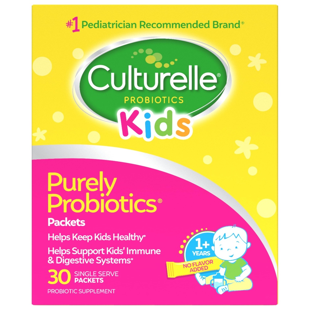Culturelle Kids Pacchetti Probiotici giornalieri per bambini, (Ages 3+) - 30 Conte - Dal 1 Marchio Ricomposto Pediatrale – Probiotici quotidiani senza gusto per la salute e il supporto immunitario
