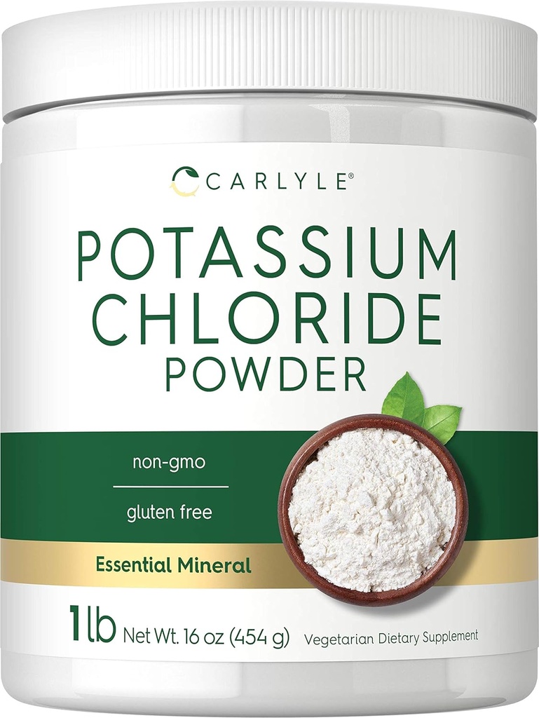 Carlyle Kalium Chloride Powder Supplement 16 oz | Food Grade | Salz Substitute | Vegan, Vegetarisch, Non-GMO, Glutenfrei