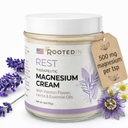 Rooted In Rest Magnesium Lotion for Sleep – Science Backed Sleep Aid – 2X More Magnesium Chloride – Rilassamento rapido ed efficace con lavanda, Passion Flower & Chamomile - Made in USA – 4 oz
