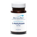 MethylPro L-Methylfolate 2,5 mg - soutient un mental sain - Folate actif pour le soutien de la méthylation et les réactions biochimiques - Très biodisponible - Dosage flexible - 30 portions - 30 capsules