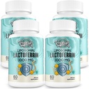 Lactoferrine liposomique 1000 mg Diet - Lactoferrine maximale - Un composant dans Colostrum - pour l'absorption du fer et la fonction immunitaire Lactoferrine suppléments pour adultes, 60 Softgels (4 bouteilles)