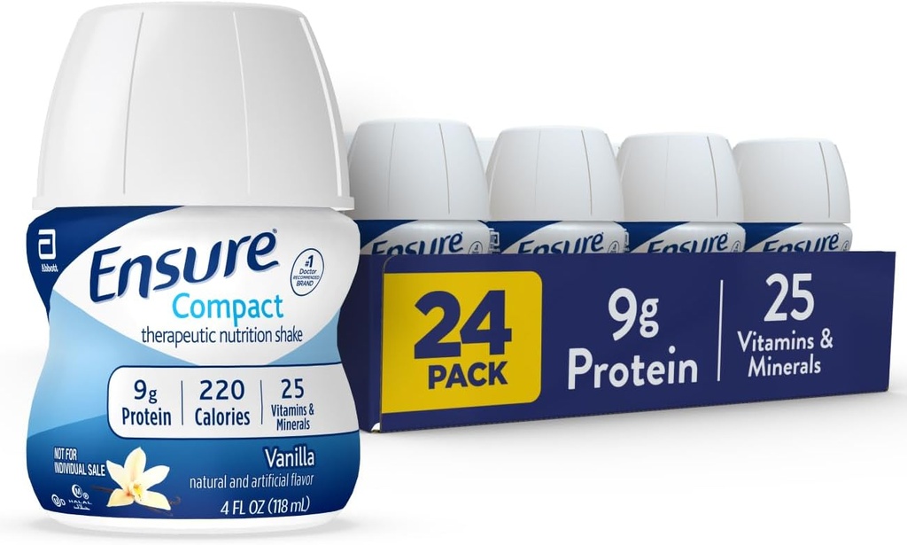 Assicurare un'azione nutrizionale compatta con 9g di proteine e 25 vitamine e minerali, Vanilla, 4 fl oz, Confezione di 24