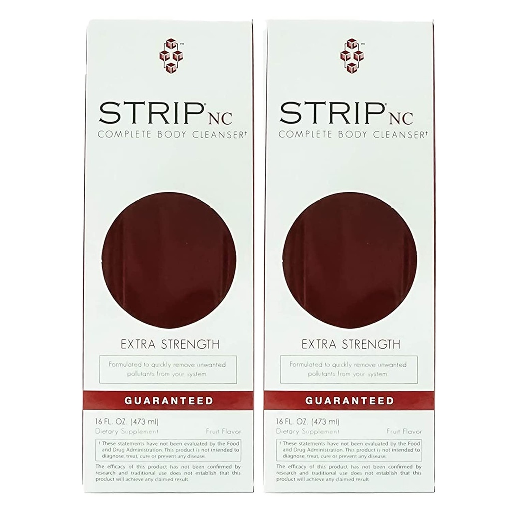 Wellgenix Strip NC Herbal Cleanse Detox Drink-Extra Strength Body Cleanser Liquid - Agisce rapidamente & Deep System Cleanser- Fruit Punch 16oz (Pack of 2)
