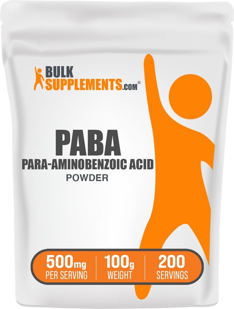 BulkSupplements.com PABA Powder - para Aminobenzoesäure, PABA Supplement für Wellness - Vegan & Glutenfrei, 500mg pro Servierung, 100g (3,5 oz) (Pack von 1)