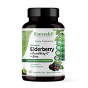 EMERALD LABS Elderberry Plus - Soutien digestif et immunitaire avec extrait européen de baies d'eau, vitamine C comme Zinc chélaté PureWay-C et Albion - végétalien et sans gluten - 60 capsules végétales (30 jours d'approvisionnement)