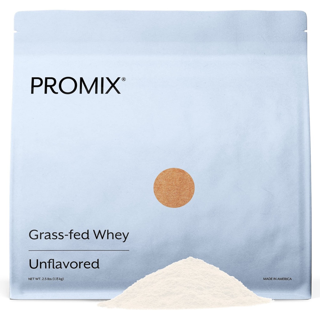 ProMix Nutrition Whey Protein Powder, Unflavored - Grass-Fed - - Post Workout Fitness & Nutrition Shakes, Smoothies, Baking & Cooking Recipes - Gluten-Free & Keto-Friendly - 2.5 Pound (Pack of 1)