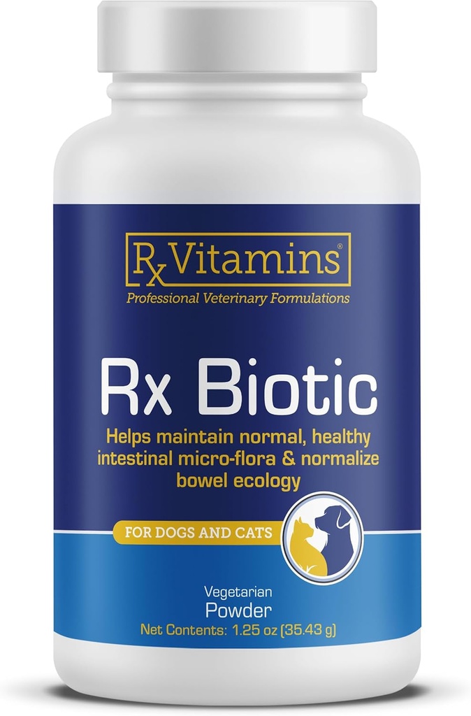 Rx Vitamine Rx Biotic - Probiotisches Pulver für Hunde und Katzen - Cat Digestive Support & Probiotic for Dogs Gut Health - Dog Probiotics for Digestive Health - 1.25oz