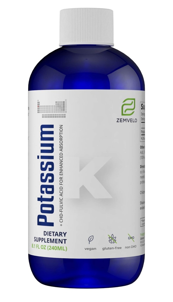 Liquido Ionic Potassium Citrate Supplement | Potassium Electrolyte | Support Healthy Heart | Healthy Gut pH Balance | Support Muscle Health | 8oz, 48 Day Supply