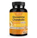 ZEBORA Glucosamine Chondroitin, Integratori Congiunti per Donne/Men, con MSM, Turco, Supporto Congiunto Integratore, Shellfish-Free, 120 Capsule