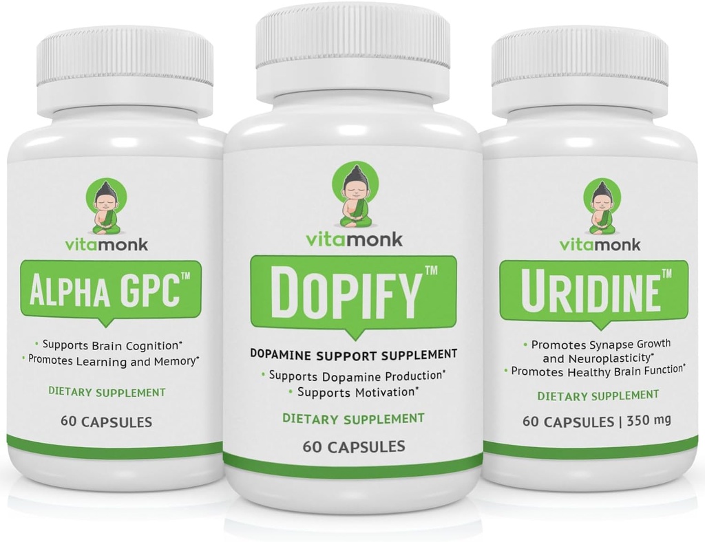 Dopamine Support Supplement mit Alpha GPC und Uridin - Neuro Boost Duo