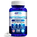 Nous aimons les vitamines Phytocéramides 700mg - 200 Capsules Tous sans blé naturel et à base de plantes - Supplément de phytocéramide - Supplément de peau pour les femmes - Céramides pour l'hydratation, la réparation, le rajeunissement de la peau