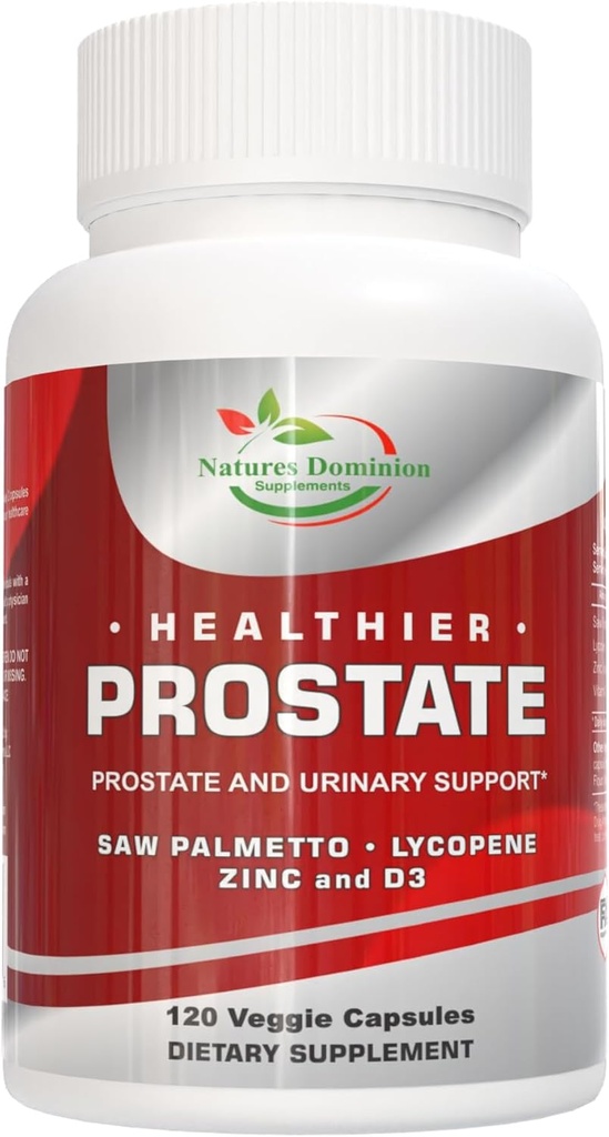 Saw Palmetto für Männer, Lycopin, Zink, Vitamin D3. Prostata Ergänzungen für Männer, Blasenkontrolle. Saw Palmetto Ergänzung für Männer. Prostata Unterstützung mit Lycopene