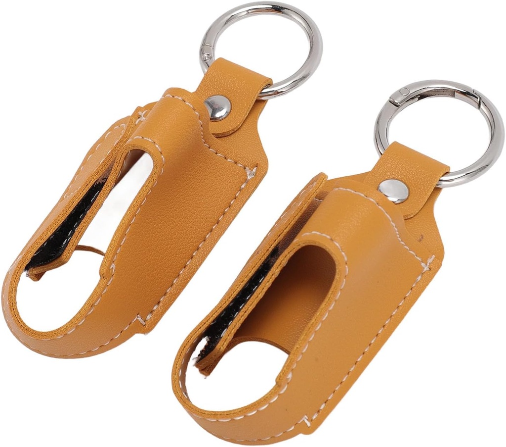 Asthma Inhaler Holder Generico, Inhaler Case Inhaler Carrying Holder Chiusura Chiusura Carabiner Clip 2pcs Portable PU Leather Inhaler Protective Holder (Turmeric)