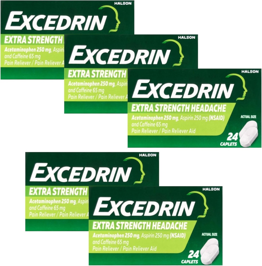 Excedrin Extrastärke - 24 Kapseln, Packung mit 5