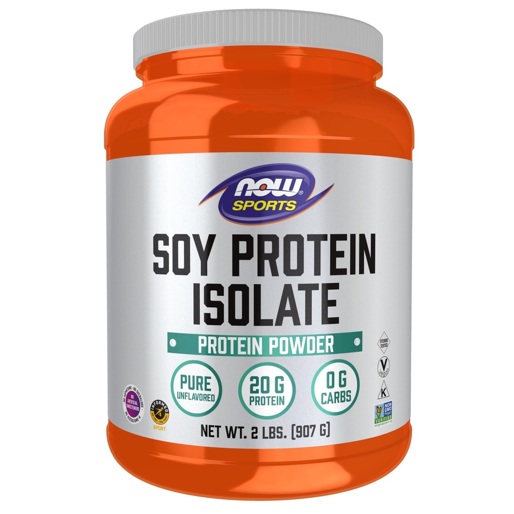 MAINTENANT Aliments Sports Nutrition, Isolation de protéines de soja 20 g, 0 Carbures, Poudre non aromatisée, 2-Pound