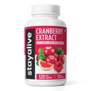 Pillole di mirtillo STAY ALIVE per le donne e gli uomini 1000mg con D-mannosi, Hibiscus e estratto di semi di pompelmo, 120 Count, D-mannose supplemento di mirtillo, Vegan, Non-GMO & Gluten-Free capsule di polvere