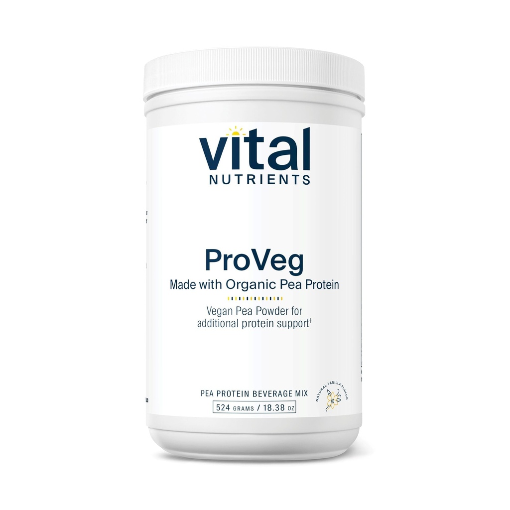 Vital Nährstoffe ProVeg Bio Pea Protein 524g | Vegan Pea Protein Pulver | 23g Protein pro Servieren | Natürliche Vanille Geschmack | Gluten, Dairy, Soy Free | Non-GMO | 16 Servierungen