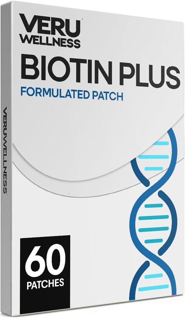 Veru Wellness Biotin Plus Daily Patch - B7, Collagen - Autocollant temps de sortie (60 jours)