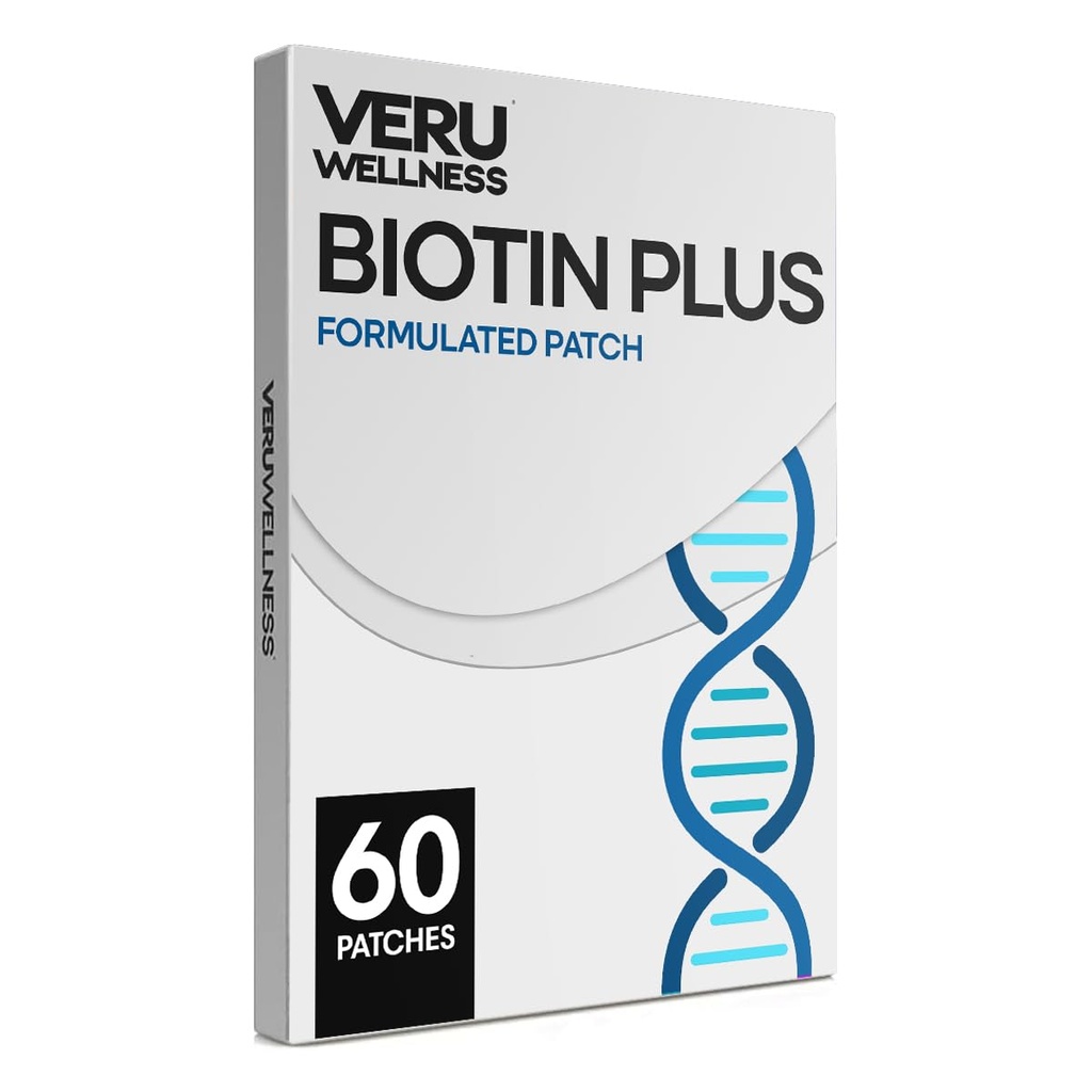 Veru Wellness Biotin Plus Daily Patch - B7, Collagen - Autocollant temps de sortie (60 jours)