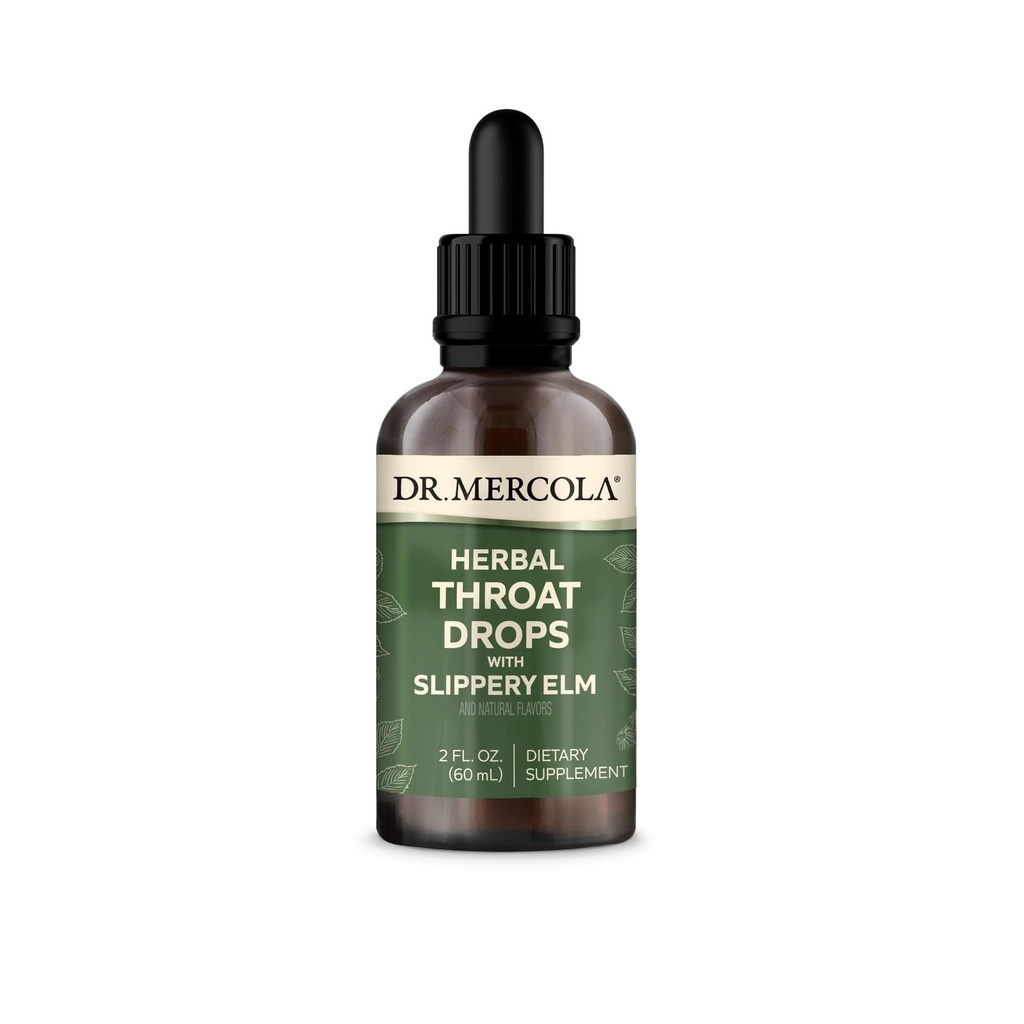 Dr. Mercola Kräutermantel Tropfen mit Slippery Elm Nahrungsergänzung, Natürliche Aromen, 30 Servierungen, 2 Flocken (60 mL), GMO Free, Glutenfrei, Sojafrei