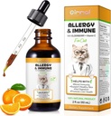 Allergy Relief Tropfen für Katzen, Cat Allergy Immun Booster Behandlung für saisonale Allergien & Verdauungs-, Gesundes Leber- & Immunsystem, Cat Herb Supplement mit Vitamin C, Chicken Flavor - 60ml/2fl.oz