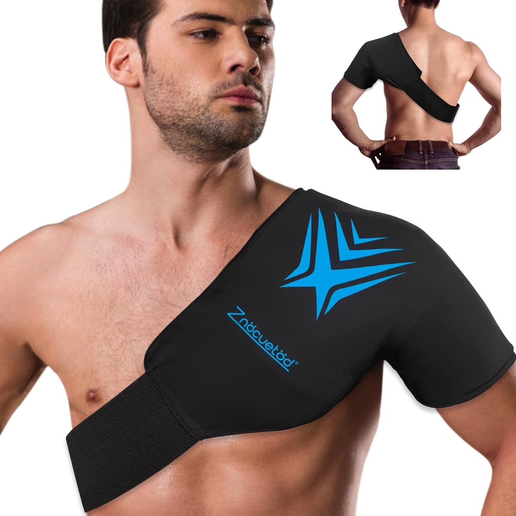Spalla Ice Pack Rotator Cuff Cold Therapy Flessibile Riutilizzabile Gel Ice Pack Cold Compression Wrap per lesioni Dolore & Tendonitis, Recupero Dopo la chirurgia delle spalle, Gonfiore(nero)