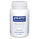 Encapsulations pures Vitamine D3 25 mcg (1 000 UI) - Supplément pour soutenir la santé des os, des articulations, des seins, du coeur, des colonies et des immunes - avec la vitamine D Premium - 250 capsules