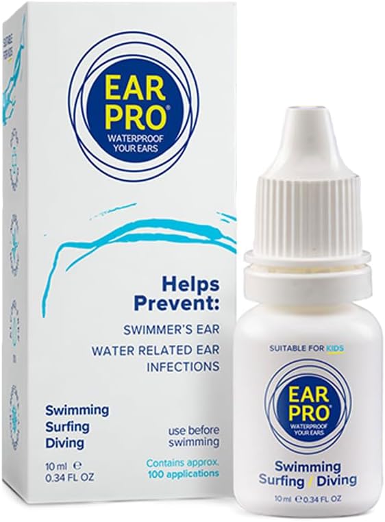 Ear Pro Alle natürlichen Schwimmer Ohr Tropfen für Kinder und Erwachsene - Sicher und einfach zu bedienen Ohrenschutz Drop hilft Verhindern Trapped Wasser, Wasser in Verbindung stehende Ohr Probleme, und schützen Gehör, (100 Anwendungen, 1 Packung)