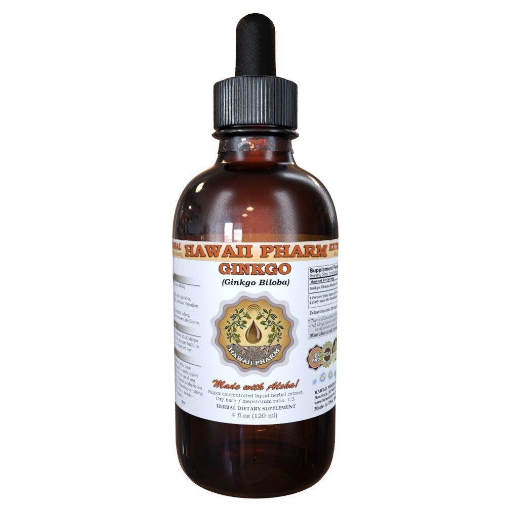 Ginkgo Liquid Extract, Organic Ginkgo (Ginkgo Biloba) Integratore di tintura 4 oz