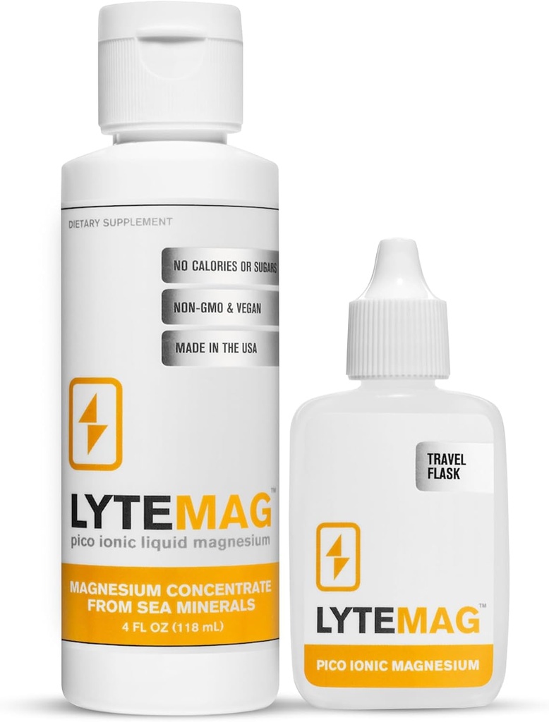 LyteLine Liquid Magnesium Supplement - 60 Servierungen - Pico Ionic Magnesium Konzentrat aus natürlichem Meersalz für Schlafunterstützung, Muskelrückgewinnung, Leg Cramps - Zuckerfrei, Vegan, Keto freundlich