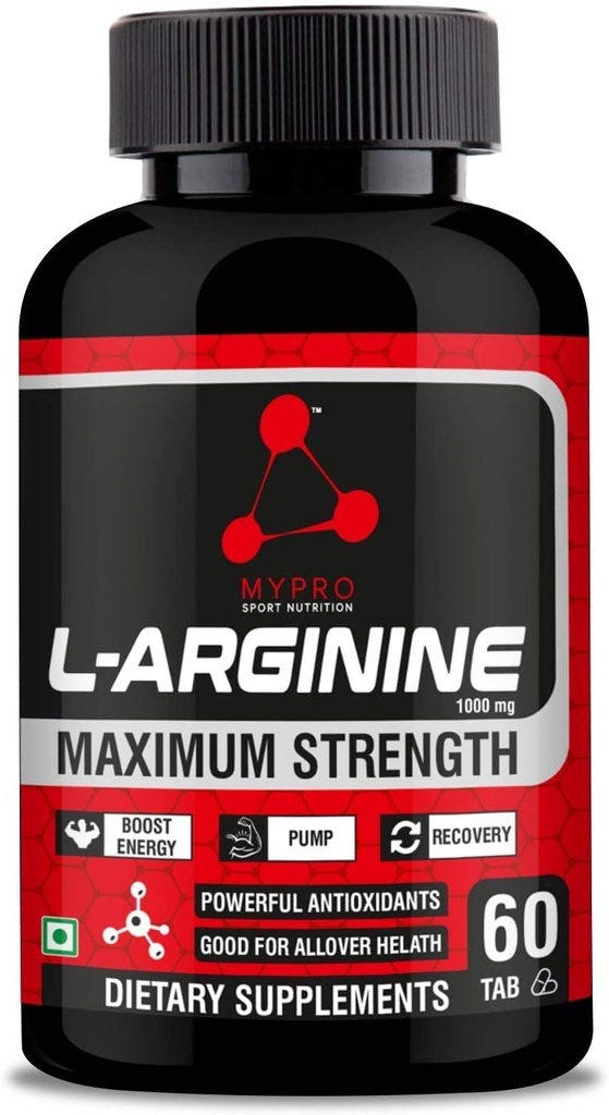 Sport Nutrition L-Arginine 1000mg Supplément pour la croissance musculaire, l'endurance, Immune Booster & Energy, 60 comprimés