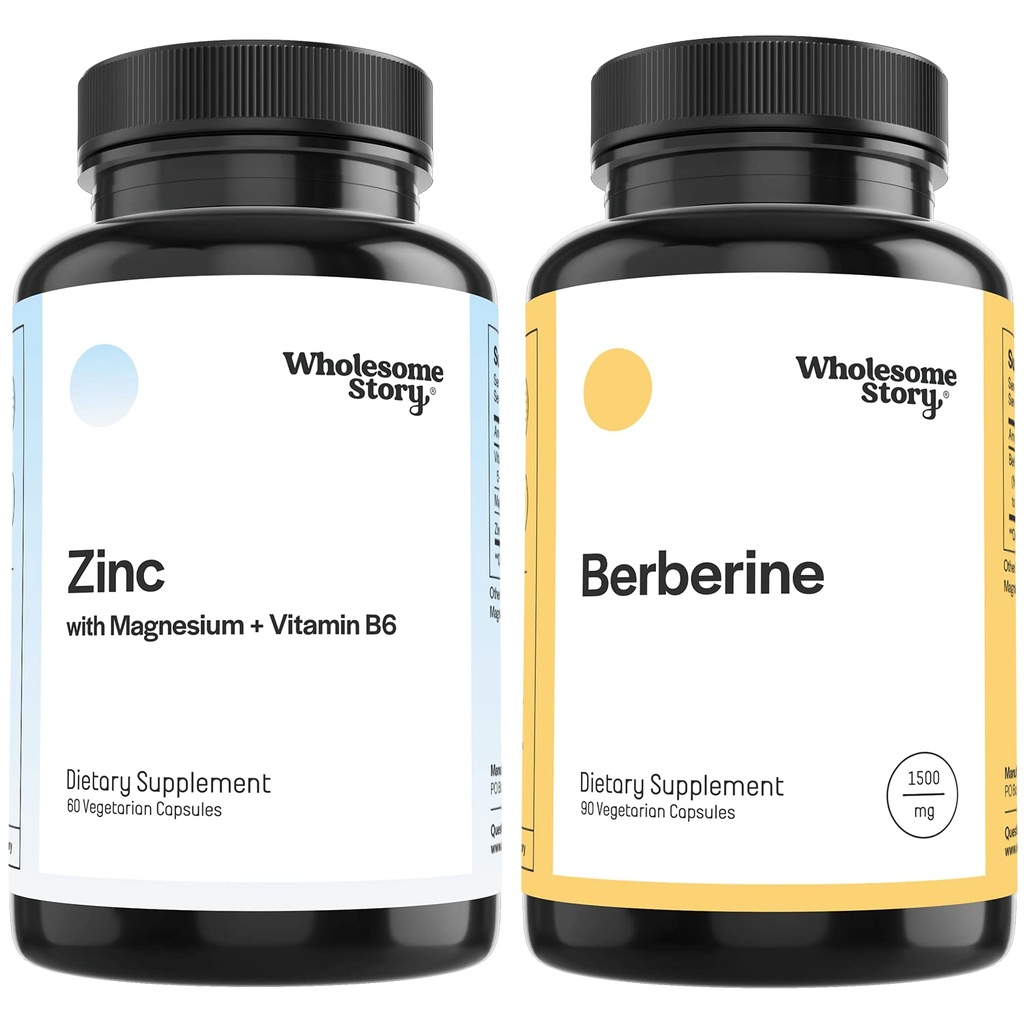 3-in-1 Zink Picolinat Magnesium Glycinat Ergänzungen mit Vitamin B6 + Berberin 1500mg HCl-Ergänzung | Reproductive & Fertility Gesundheit, Hormon Balance, Immununterstützung | 30 Tage Versorgung