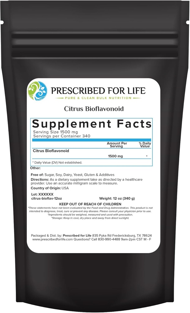 Verschrieben für Leben Citrus Bioflavonoids Pulver, Reine Pulver Flavonoid-Komplex für Antioxidans, Zirkulation, & Ear Health Support (Citrus Limonium, Paradisi, Sinensis) (12oz / 340g)
