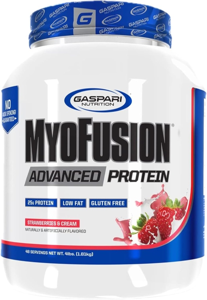 Gaspari Nutrition Myofusion Poudre de protéines avancée, fraises et crème, 4,59 Livre