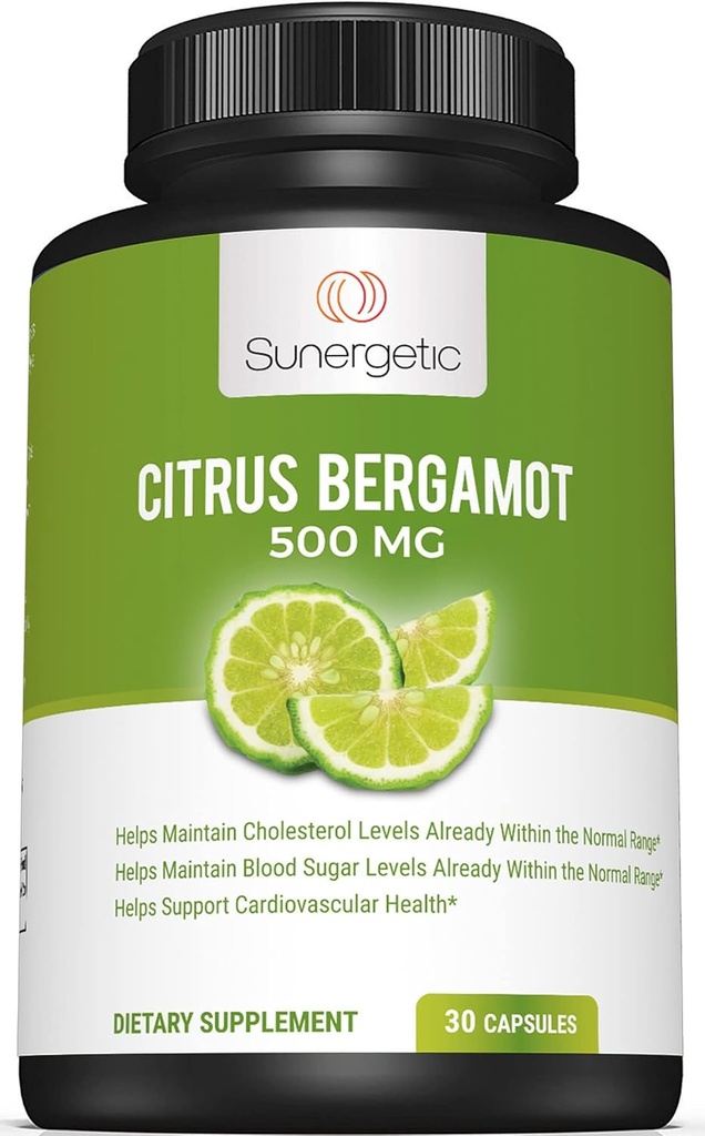 Capsule bergamasche selvatiche–Formulate con estratto di bergamasco organico– Studi clinici Bergamonte® per sostenere livelli di colesterolo sano all'interno della gamma normale–30 Citrus Capsule bergamasche