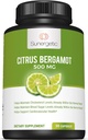 Sunergetische Bergamotte Kapseln–Formuliert mit Bio Bergamotte Extrakt–Klinisch untersucht Bergamonte®, um gesunde Cholesterin-Level innerhalb der normalen Range–30 Citrus Bergamotte Kapseln zu unterstützen