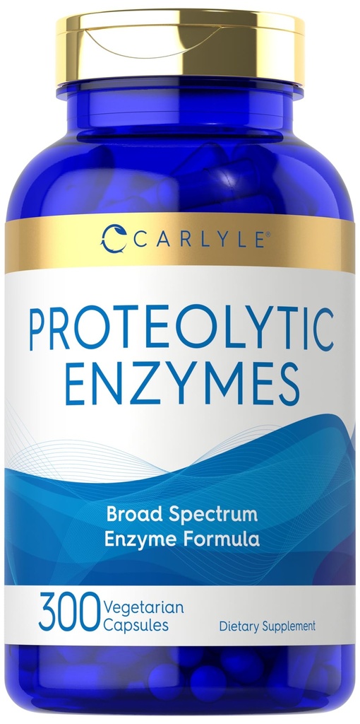 Carlyle Proteolytic Enzymes | 300 capsule | Systemic Broad Spectrum Supplement | Vegetariano, Non OGM & Gluten Formula gratuita