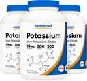 Citrato di potassio di Nutricost 99mg, 500 capsule (3 bottiglie)