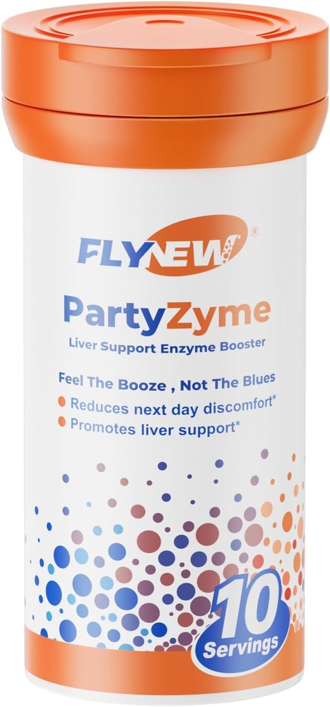 PartyZyme per il benessere post-calcolazione, Sober Up Pill, Better Morning, Party smart Support, Supporto per fegato, Natural Enzyme Booster Made in USA, NADH, DHM, L-teanina, VITAMIN C, 10 compresse, GMP