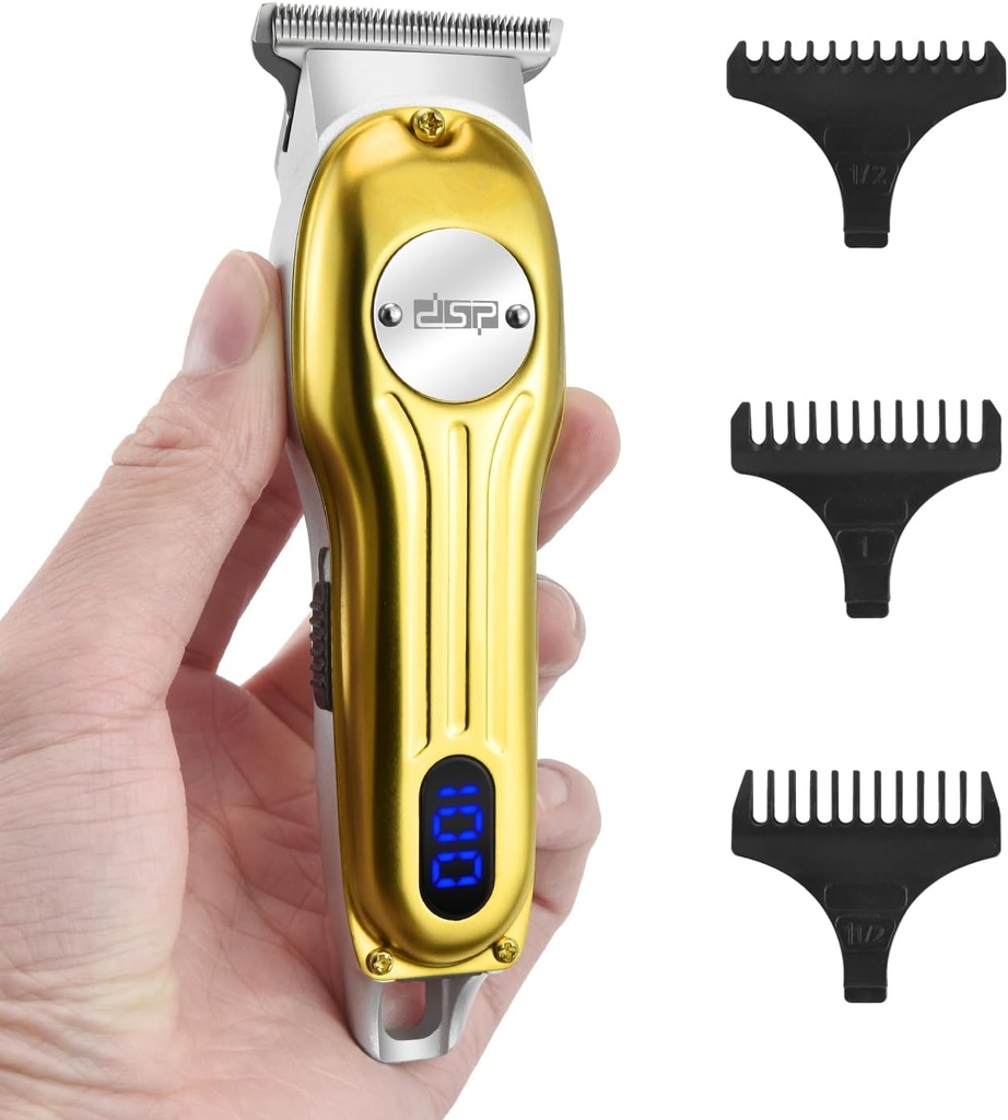 DSP Bart Trimmer für Männer, Cordless Hair Clipper Shavers, Gesichts-Haar Trimmer für Bart & Schnurrschneider, Professionelle Haircut Kit für Männer wiederaufladbare LED-Anzeige (Gold)